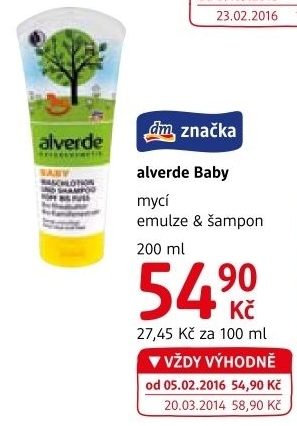 Šampon a mycí emulze dětská Baby Alverde