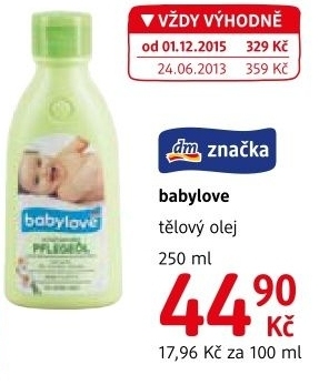 Tělový olej dětský Babylove