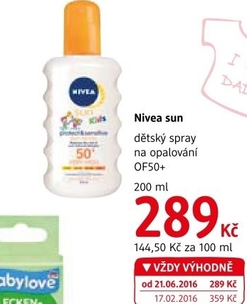 Sprej dětský na opalování OF 50+ Sun Nivea