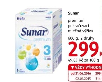 Kojenecké mléko Premium Sunar