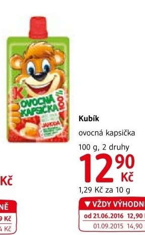 Ovocná kapsička 100% Kubík