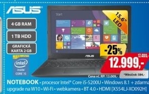 X554LJ-XO092H 15,6 i5 4GB 1TB 2G W8 ASUS