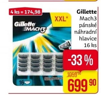 Náhradní hlavice pánské Mach 3 Gillette