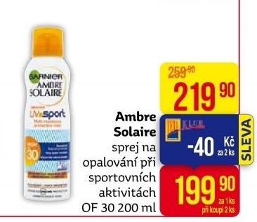 Mléko na opalování ve spreji OF 30 Ambre Solaire Garnier