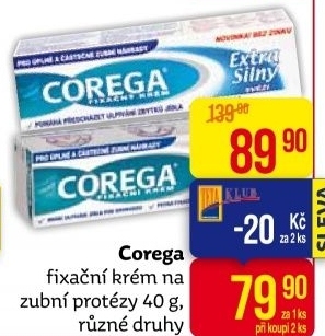 Fixační krém na zubní protézu Corega