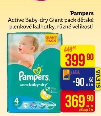 Pleny dětské Pampers Active Baby Dry