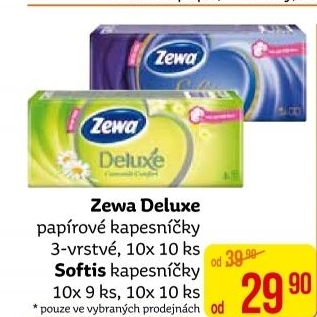 Kapesníčky papírové 3vrstvé Deluxe Zewa