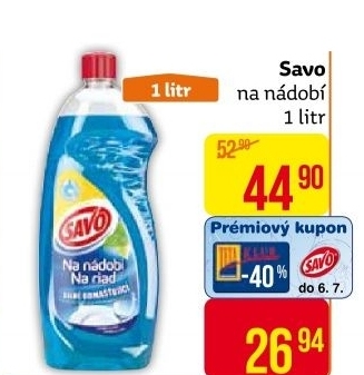 Prostředek na nádobí Savo