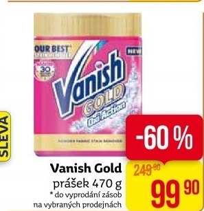 Odstraňovač skvrn práškový Gold Oxi Action Vanish