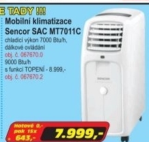 Mobilní klimatizace Sencor SAC MT7011C