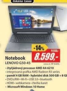 G50-45 15,6 A4 QC 4GB 500+8GB W10
