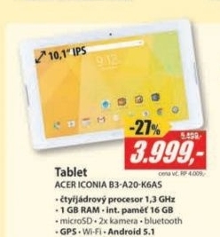 Iconia B3-A20-K6AS 10 IPS 16GB 1GB