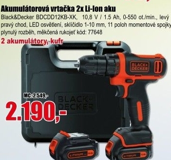 Aku vrtačka Black&amp