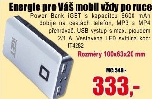 Power Bank iGET Power B-6600