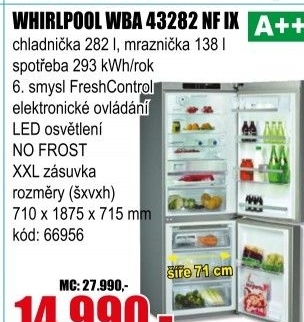 Kombinovaná chladnička Whirlpool WBA 43282 NF IX
