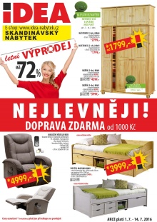 akční leták IDEA nábytek 1.7.2016-14.7.2016