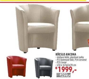Křeslo ANCONA krémově bílé P33