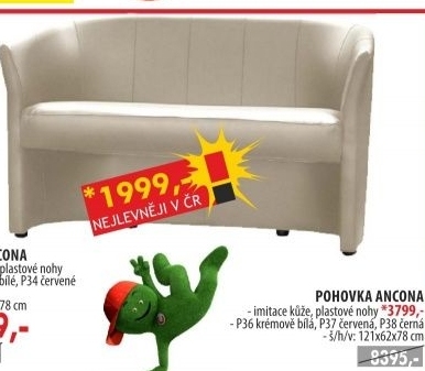Pohovka ANCONA krémově bílá