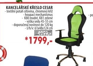 Kancelářské křeslo CESAR modré K80