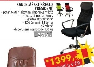 Kancelářské křeslo PREZIDENT červená K56
