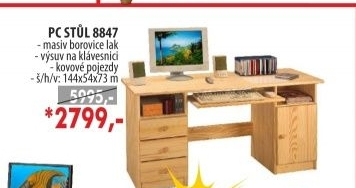 PC stůl 8847 lakovaný