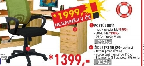PC stůl 8844B bílý lak