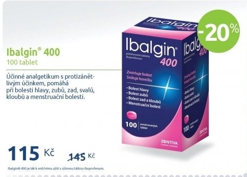 Tablety proti bolesti 400 Ibalgin