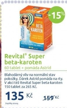 Doplněk stravy Revital Super beta-karoten Vitar