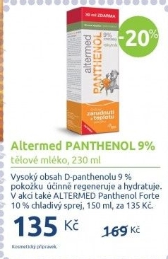 Tělové mléko Panthenol forte 9 % s rakytníkem Altermed