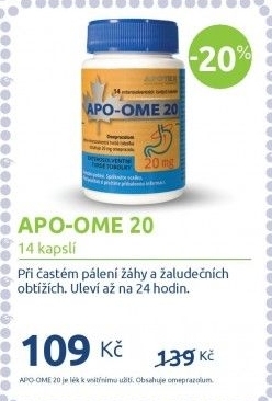 Tablety proti pálení žáhy Apo-Ome