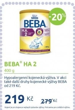 Výživa mléčná H.A. Beba Nestlé