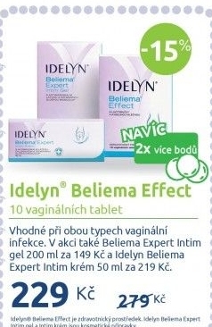 Tablety proti vaginální infekci Beliema Effect Idelyn Walmark