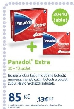 Tablety proti bolesti Extra Panadol