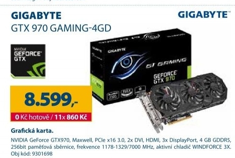 GIGABYTE GV-N970G1 GAMING-4GD