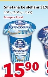 Smetana ke šlehání Kunín 31%