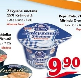 Zakysaná smetana krémovitá Kunín 15%