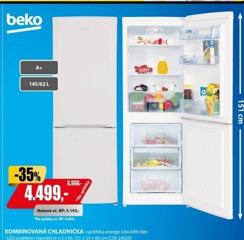 CSA 24020 CHLADNIČKA KOMBINOVANÁBEKO