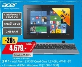 S1002-17KM 10,1 2GB 32GB BK W10ACER