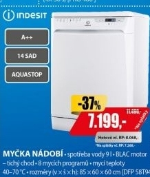 DFP 58T94 A EU MYČKA NÁDOBÍ INDESIT