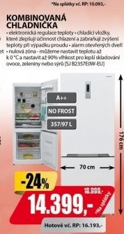 SJ B2357E0W-EU CHLADNIČKA KOMBI.SHARP