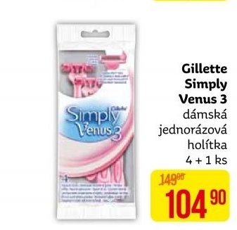 Jednorázová holítka dámská Simply Gillette Venus 3