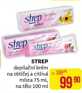 Krém depilační na tvář a oblast bikin Strep Opilca