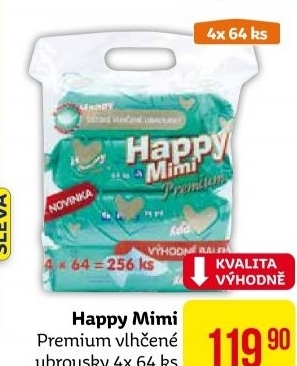 Vlhčené ubrousky dětské Happy Mimi