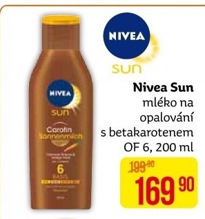 Mléko na opalování s betakarotenem OF 6 Sun Nivea