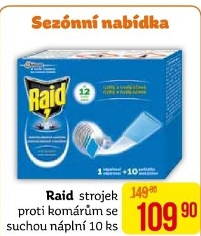 Odpařovač elektrický proti komárům suchý Raid
