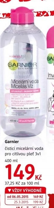 Dvoufázová micelární voda 3v1 Garnier