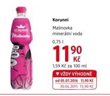 Voda Malinovka Korunní