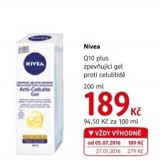 Gel zpevňující proti celulitidě Nivea Q10 Plus