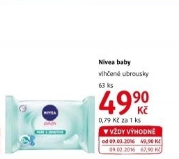 Vlhčené ubrousky dětské Nivea Baby