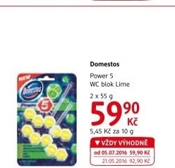 WC blok tuhý Power 5 Domestos